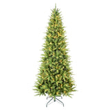 Artificial 8ft Green Christmas Tree with 1612PVC/Hard Needle Mixed Branch Tips, 500L warm white led, 98277743