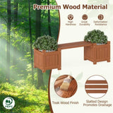 2-in-1 Outdoor Planter & Bench - Solid Wood Build, Waterproof Finish, Perfect for Potted 42903818