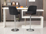 Counter Height Swivel Bar Stools Set of 2, 360&deg Swivel Upholstered Barstools with Back and Metal W2200P243709