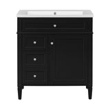 30'' Bathroom Vanity with Top Sink, Modern Bathroom Storage Cabinet with 2 Drawers and a Tip-out N710P206904B