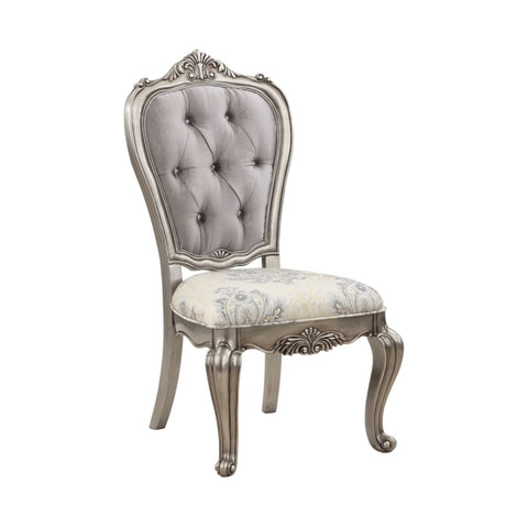 ZUN ACME Ariadne Arm Chair , Velvet & Antique Plantinum Finish DN02283