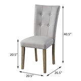 Grey and Oak Tufted Back Side Chairs B062P182762