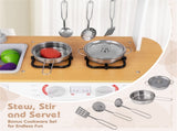 Kids Pretend Play Kitchen Set Certified Realistic Sound with Storage & Accessories 99592607