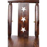 ZUN Rustic Bar Stool - Fir Wood Construction, Chair withDecorative Star Backrest, Footrest,Wide Armrest, 37409700