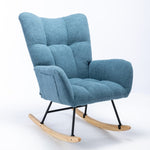 ZUN Rocking Chair Pocket, Soft Teddy Fabric Rocking Chair for Nursery, Comfy Wingback Glider Rocker W1372120796