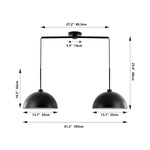 ZUN Industrial Modern Black Double Pendant Light – Adjustable Ceiling Hanging Lamp with Matte Finish for W1340P251921