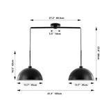 ZUN Industrial Modern Black Double Pendant Light – Adjustable Ceiling Hanging Lamp with Matte Finish for W1340P251921