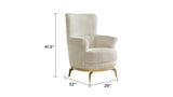Zoe Modern style Chair made with wood and Gold accents in Cream G150109329