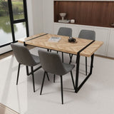59" MDF light wood dining and modern dining chair 4-piece set, medieval wooden kitchen dining 35369424