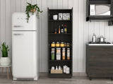 Buxton Rectangle 2-Door Storage Tall Cabinet Carbon Espresso and Black Wengue B06280489