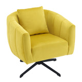 360&deg Swivel Accent Chair, Modern Velvet Fabric Living Room Armchair, Comfy Wide Upholstered with 52791993