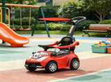 Red 3 in 1 Kids Push & Sliding Car with Removable Handle, Music, Horn, Canopy & Safety Guardrail 82452553
