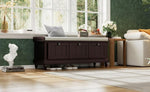 ZUN TREXM Classic Storage Bench with Cushioned Seat and Three Drawers for Entryway and Living Room N715P207812P