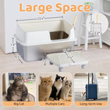 Stainless Steel Cat Box with Lid, Extra Large Pan with High Sides for Big Cats, Kitty 46653088