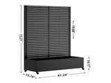 Metal Planter Box Trellis, 73"x47"x16" Metal Raised Garden Bed Trellis, Metal Planter Box W347P455026