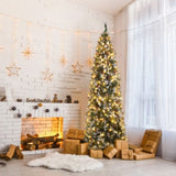 9ft Automatic Tree Structure Pointed Pencil Shape PVC Material Green Sticky White 460 Lights Warm 09512902