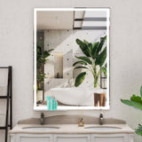 48x36 inch LED Bathroom Vanity Mirror Wall Mounted Adjustable White/Warm/Natural Lights Anti-Fog W708P176761