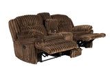 Manual Motion Loveseat Recliner Fur-Like Corduroy in Chocolate B089P296897