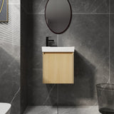 20" Wall-Mounted Bathroom Vanity with Ceramic Sink, Storage Cabinet with Doors,Bathroom Cabinet Set W1972P196394