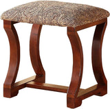 Unique Modern Bedroom Vanity Set w Stool Foldable Mirror Drawers Cherry Color MDF Veneer 1pc Vanity B011111842