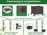 2-in-1 Garden Arch with Planter Boxes - Self-Watering System, 8 Lockable Wheels & PE-Coated Metal 96330301