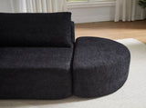 106.3-inch V-shaped modular sofa set in chenille fabric, featuring three throw pillows and two W3505P383964