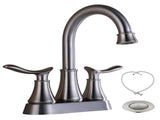2-Handle 4-Inch Brushed Nickel Bathroom Faucet, Bathroom Vanity Sink Faucets with Pop-up Drain and 99679626