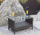 Outdoor patio Furniture Coffee Table with clear tempered glass W20967099