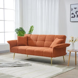 70-inch teddy fleece sofabed, convertible futon sofabed with adjustable arms and backrest, modern W2290P257421