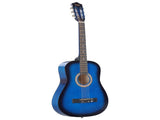 Blue 38-inch Round Acoustic Guitar with Picks, Strings, Capo, Case, Tuner, and Strap 85491227