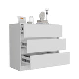 Austin Three Drawer Dresser, Pull Out Mechanism-White B20092131