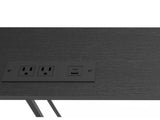 63" Console Table with US Standard Power Outlet, Melamine MDF Tabletop & Black Metal Frame, Black 45174155