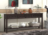 Rustic Entryway Console Table, 60" Long Sofa Table with two Different Size Drawers and Bottom Shelf 48408423