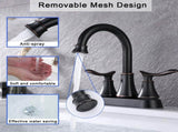 2-Handle 4-Inch Oil Rubbed Bronze Bathroom Faucet, Bathroom Vanity Sink Faucets with Pop-up Drain 95553144