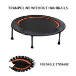 ZUN 48" Foldable Mini Trampoline Max Load 330lbs/440lbs, Fitness Rebounder with Adjustable Foam Handle, 13163777