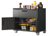 Sturdy and Durable Metal Tool Cabinet for Garage Wheels - Mobile Heavy-Duty Storage Cabinet T2398P223006