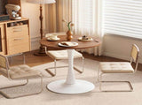 Round Tulip Dining Table, 27.6 Inch 2-Seater Kitchen Table, Melamine Laminated MDF Tabletop with 75894291