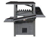 4 Tiers Outdoor Cat House Weatherproof Cat Tree Tower with Waterproof Roof and 2 Doors , Feral Cat 85852645