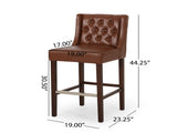 30.5 Inch Seat Height Bar Stool, Light Brown PU Upholstery with Back & Metal Footrest, Counter Stool 70678.00PUCOGN
