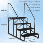 ZUN 4 Step Ladder with Handrail, Swimming Pool Ladder Above Ground, 660 lb Load Capacity RV Steps with 53062981