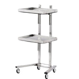 2 Tier Beauty Salon SPA Rolling Cart with Double Storage Tray Stainless Steel 02610336