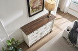 10 Drawer Dresser Chest for Bedroom with Wooden Base and Riser Trim, Wooden Rustic Rustic Chest of W2393P276633