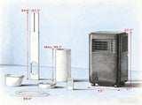 345 Sq.Ft Portable Mobile AC, Dehumidifier Fan 24H Timer, Window Kit 33239818