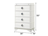 Laguna Modern Style 4-Drawer Chest Made with Wood, Hidden Jewelry Drawer and Crystal Accents in G150108979