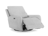 Dublin 30" Swivel Power Recliner Arm Chair Heathered Light Gray Polyester B2719P328581