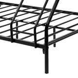 Heavy Duty Twin-Over-Full Metal Bunk Bed, Easy Assembly with Enhanced Upper-Level Guardrail, Black W840127266