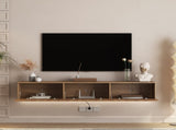 Floating TV Stand Wall Mounted with 16 Color LEDs,69" Modern TV Stand, Floating TV Cabinet W1321P301176