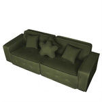 ZUN Green, Velvet cloth Modern Indoor Sofa With Three Pillows, 93.50"*35.23"*30.70" 76467165