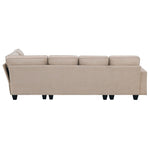 ZUN [New] 104.3*78.7" Modern L-shaped Sectional Sofa,7-seat Linen Fabric Couch Set with 51945284