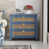 3 Drawer Cabinet,Natural rattan,American Furniture,Suitable for bedroom, living room, study W688121899